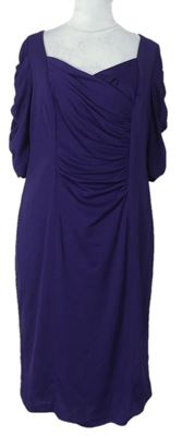 Dámske fialové šaty s nařasením