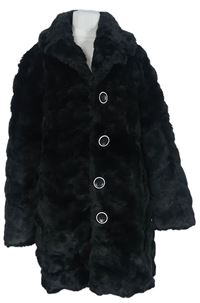 Dámsky čierny kožušinový kabát Qed London