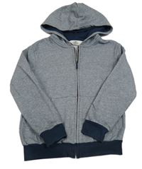 Tmavomdoro-biela pruhovaná prepínaci mikina s kapucňou H&M