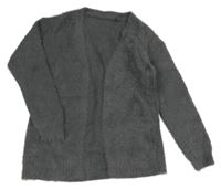 Šedý chlupatý svetrový cardigan George
