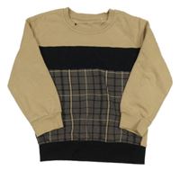 Béžovo-čierno-kockovaná mikina George