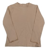 Světlerůžové žebrované triko Tu