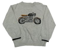 Svetlosivý melírovaný sveter s motorkou Mayoral