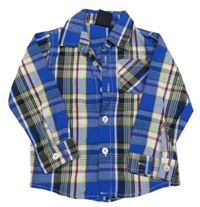 Modro-bílo-barevná kostkovaná košile