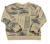 Béžová mikina s obrázkami a nápismi Name it