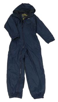 Tmavomodrá šušťáková zimná funkčná kombinéza s kapucňou Trespass