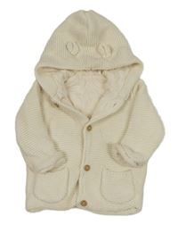 Smotanový podšitý prepínaci sveter s kapucňou George