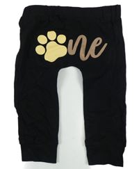 Čierne bavlnené ľahké tepláky s tlapkou