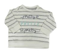 Bielo-sivá pruhovaná mikina C&A