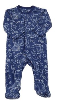 Tmavomodro-bílý sametový overal se lvíčky F&F