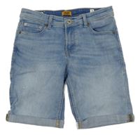 Světlemodré elastické riflové kraťasy Jack & Jones