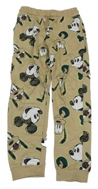 Béžové tepláky s Mickeym Disney