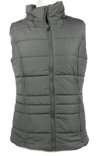 Dámska sivá šušťáková prešívaná zateplená vesta La Strada