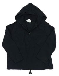 Čierna šušťáková bunda s kapucňou