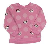 Ružová bodkovaná á mikina s Minnie Disney