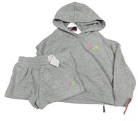 2set - Šedá mikina s kapucí + kraťasy Reebok