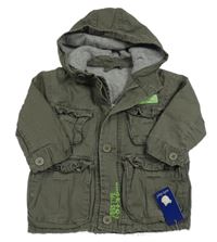Nové - Khaki plátenná jesenná bunda s kapucňou Early Days