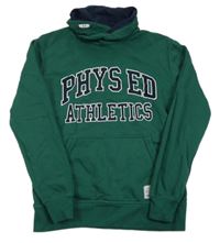 Zelená mikina s nápisem a komínovým límcem H&M