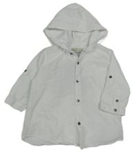 Bílá košile s nápisem a kapucí Zara