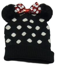Černá pletená čepice - Minnie Disney