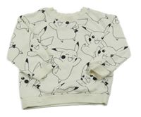 Smetanová mikina s Pikachu 