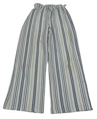 Bielo-modré pruhované ľahké široké nohavice River Island