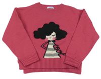 Růžový svetr s dívkou Mayoral