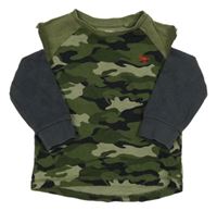 Khaki-army mikinotriko s dinem a tmavošedými rukávy Next