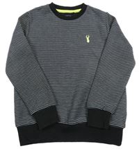 Čierno-biela pruhovaná mikina s výšivkou Next