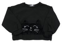 Čierna mikina s mačkou Primark