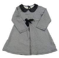 Čierno-biele vzorované šaty s golierikom Shein