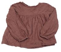 Mahagónovoé mačkané tričko Zara