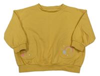 Okrová oversize mikina s výšivkou George