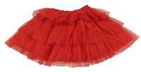 Červená tylová trblietavá sukňa Dunnes
