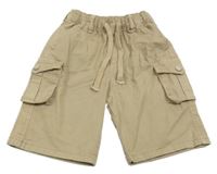 Béžové plátenné kraťasy s vreckami