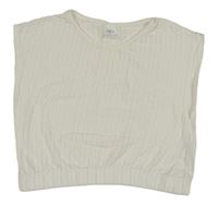 Biely pruhovaný crop top Zara