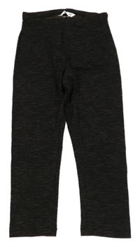 Čierno-tmavosivé melírované capri legíny H&M