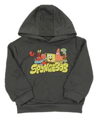 Tmavosivá mikina so Spongebobem a kapucňou