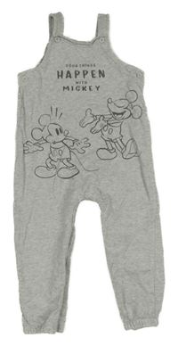 Světlešedé laclové tepláky s Mickeym George