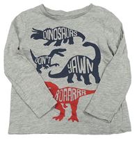 Sivé tričko s dinosaurami