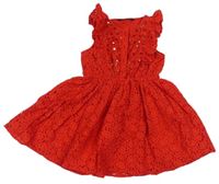 Červené čipkové šaty s flitrami George