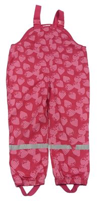 Ružové nepromokavé podšité na traké nohavice s jahůdkami Topolino