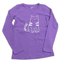 Fialové tričko s mačičkou Yigga