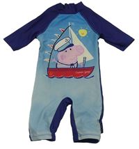 Tmavomodro-svetlomodrý UV overal s Tomíkem Mothercare