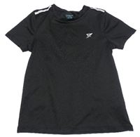 Černé sportovní tričko s pruhy Primark 