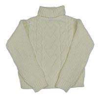 Smetanový vzorovaný svetr s rolákem Primark