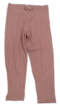 Růžové žebrované legíny C&A