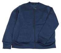 Tmavomodrá propínací pletená mikina Tchibo