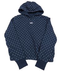 Tmavomodrá mikina s bodkami a kapucňou Yigga