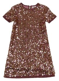 Růžové třpytivé flitrové šaty Primark